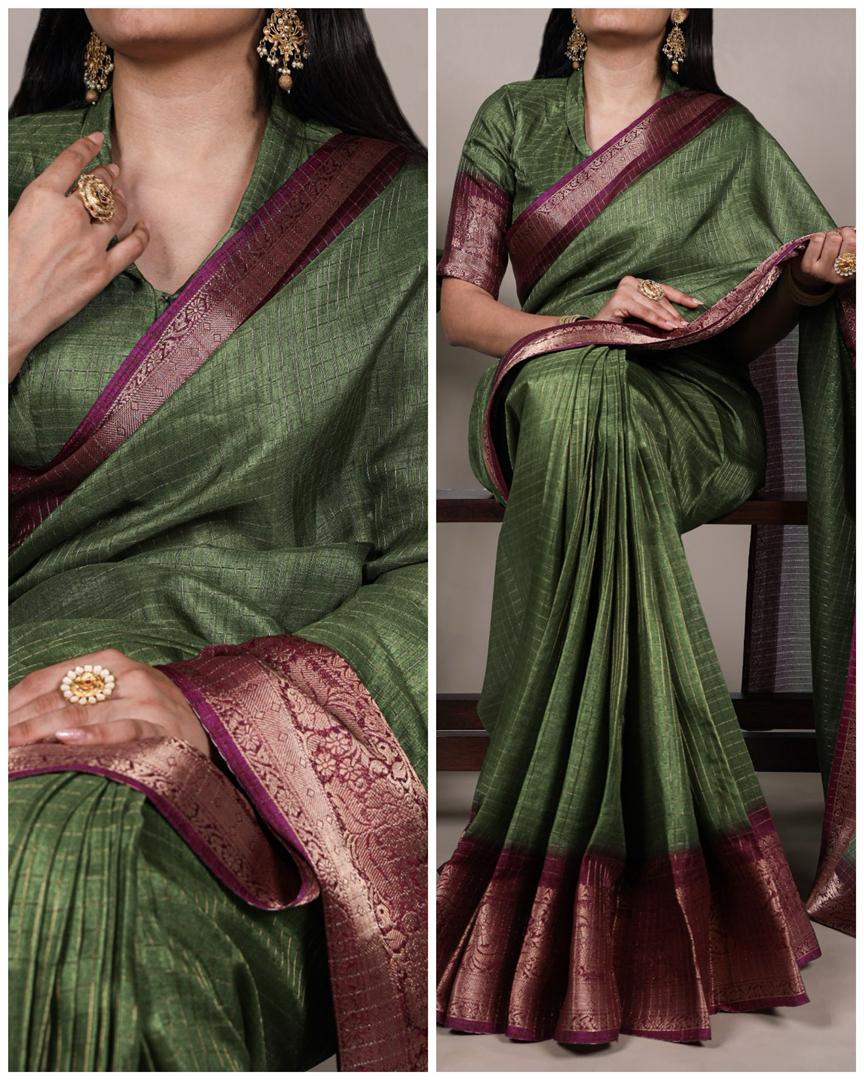 Mysore Dola Silk Chex Saree 7906