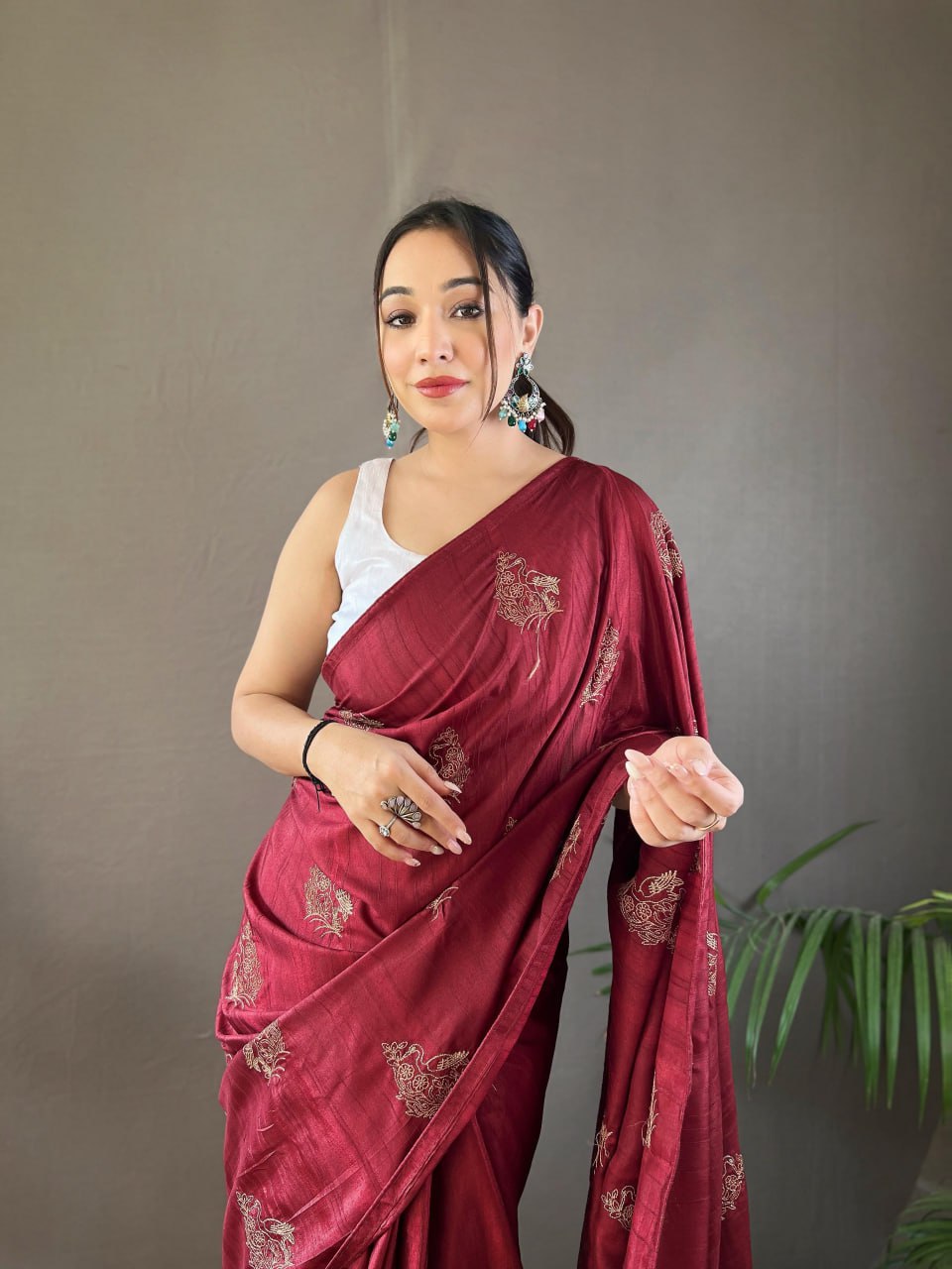 Soft Silk Embroidery Saree Amaya