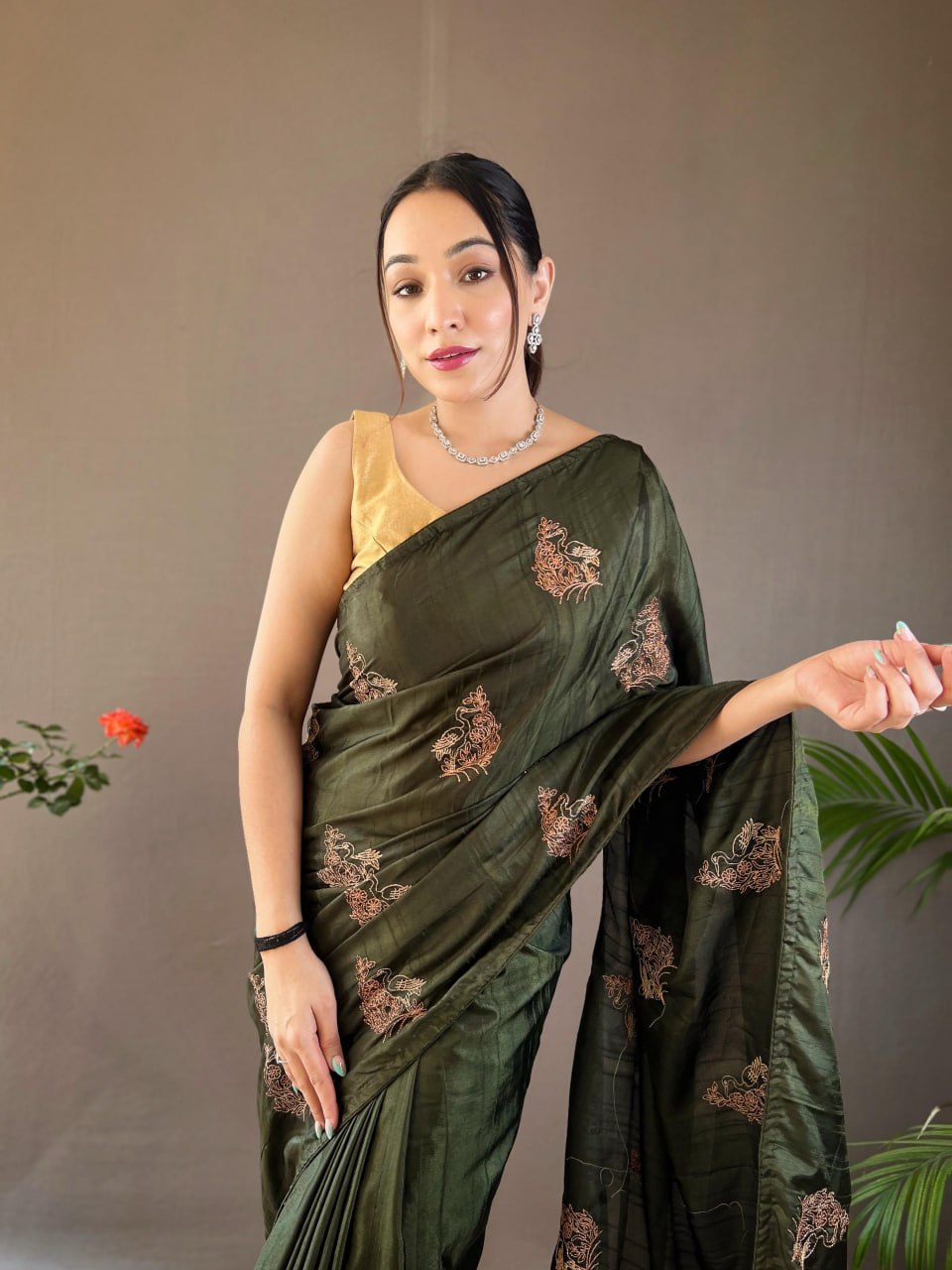 Soft Silk Embroidery Saree Amaya