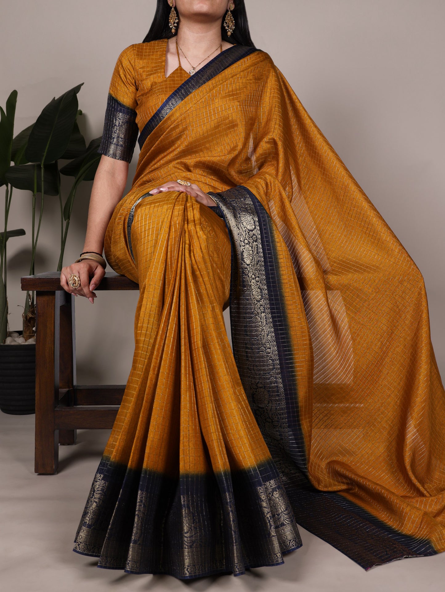 Mysore Dola Silk Chex Saree 7906