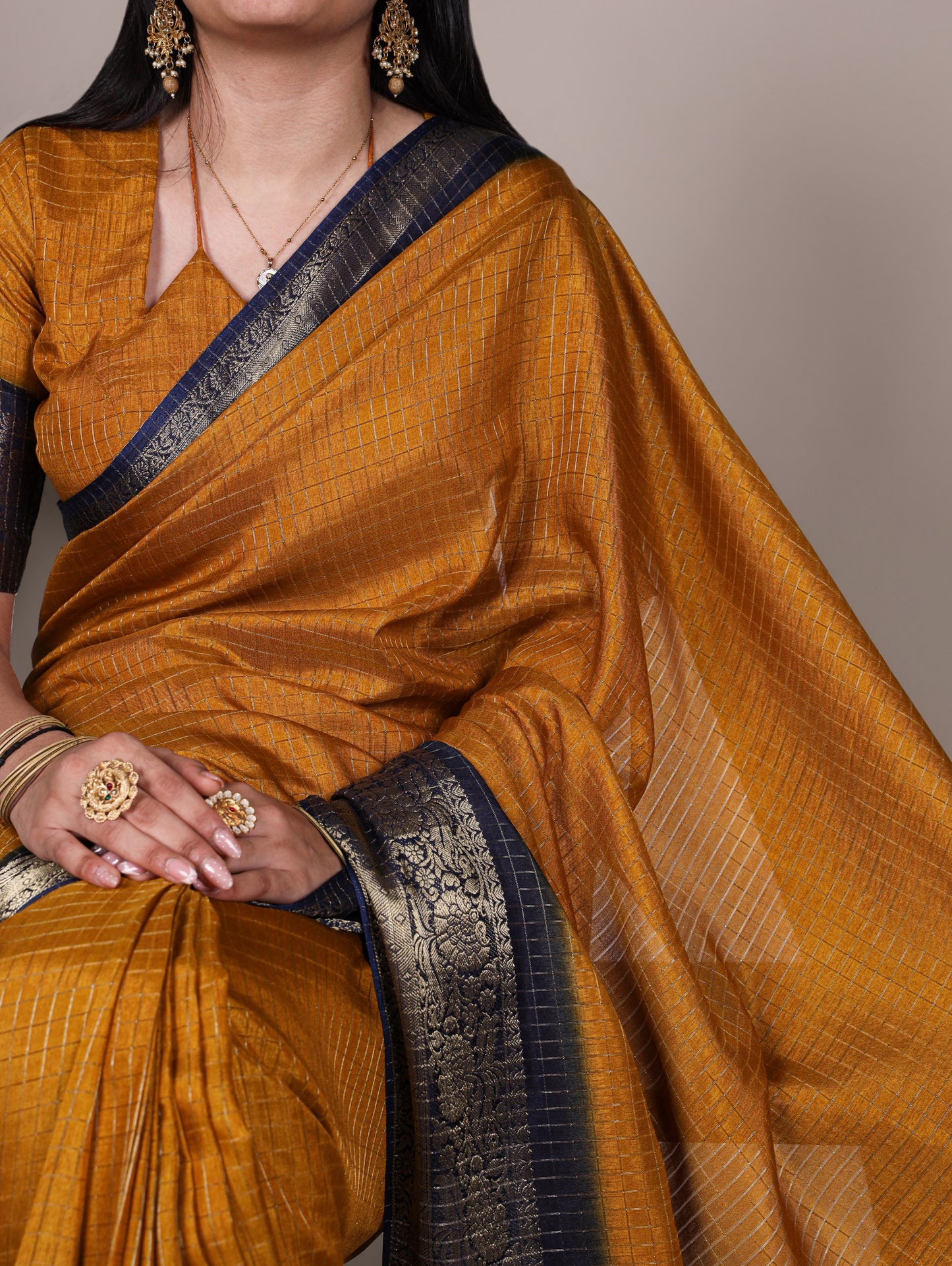 Mysore Dola Silk Chex Saree 7906