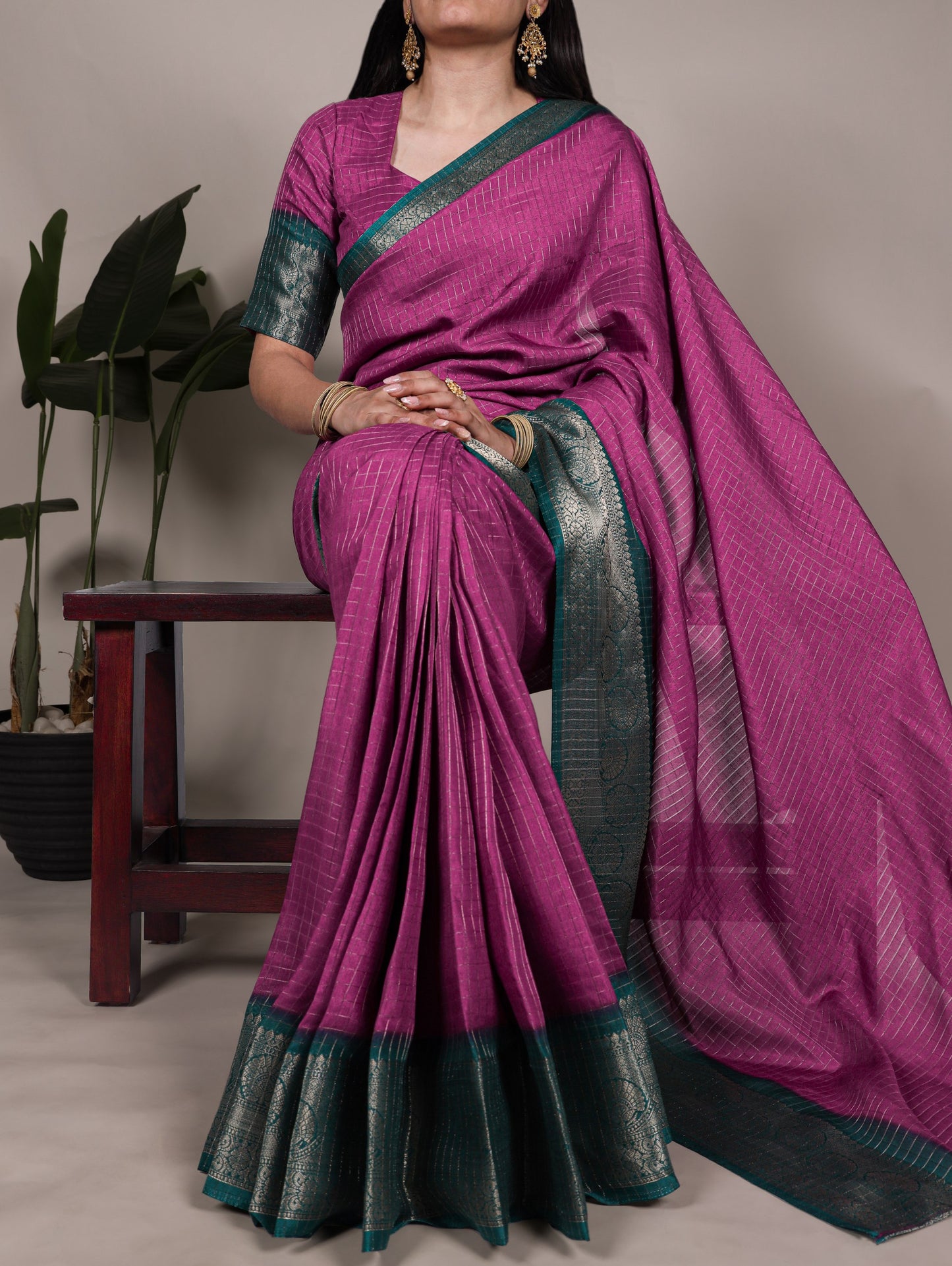 Mysore Dola Silk Chex Saree 7906