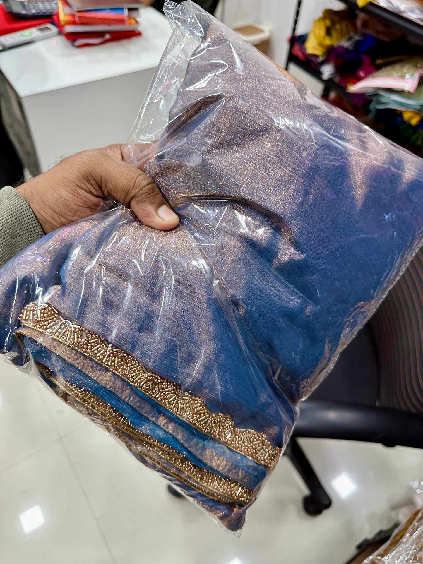 Shimmer tissue silk