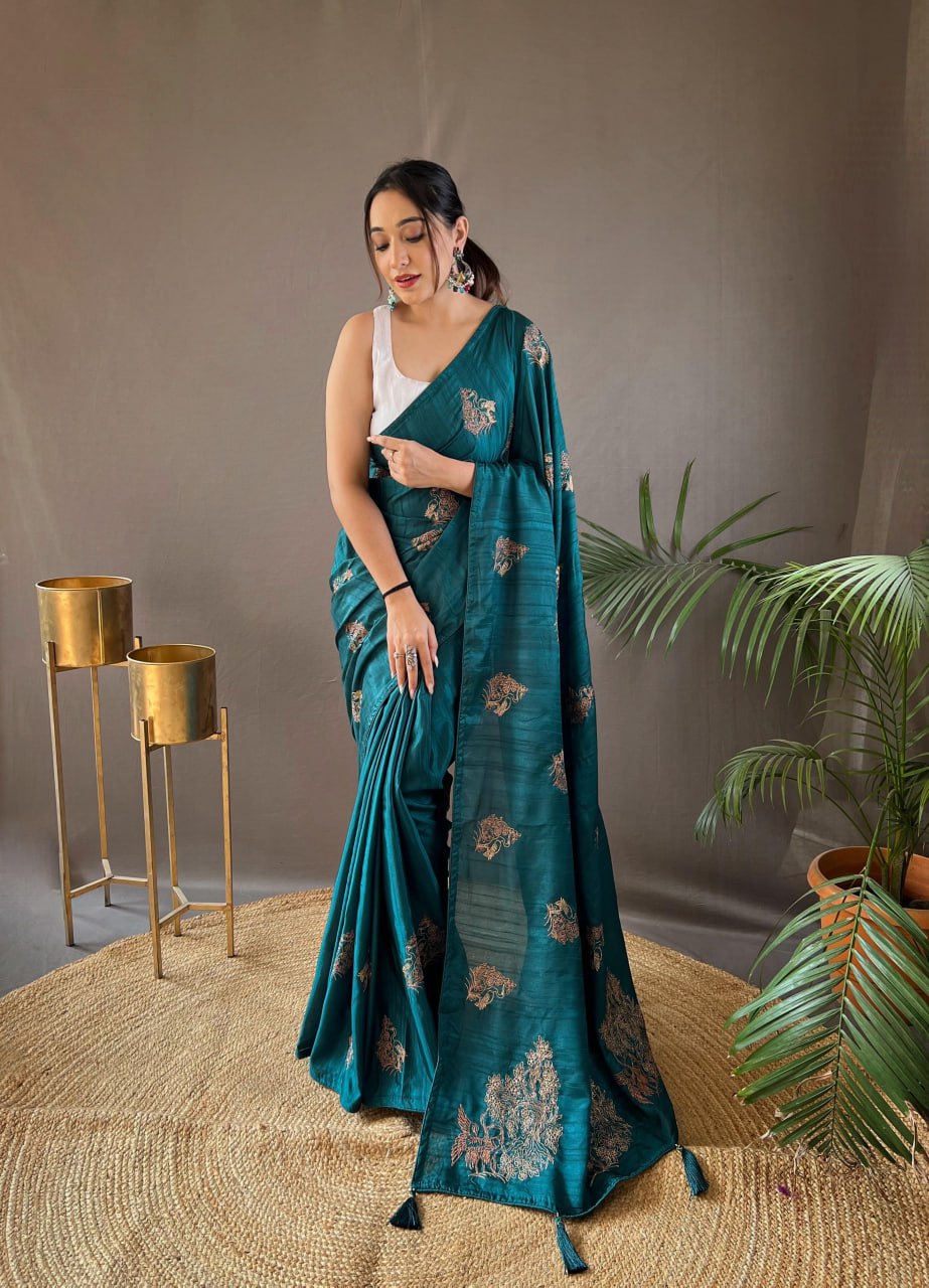 Soft Silk Embroidery Saree Amaya