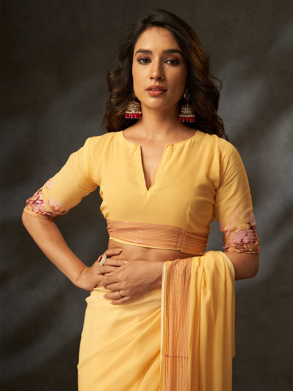 Floral Print Saree A91