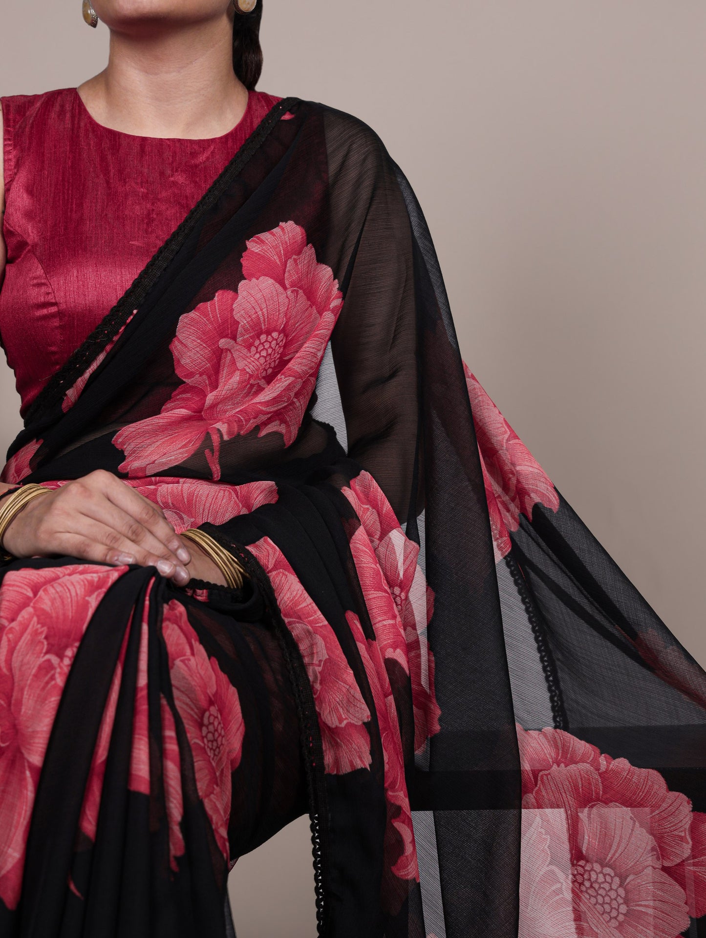 Soft Chiffon Printed Saree 7033