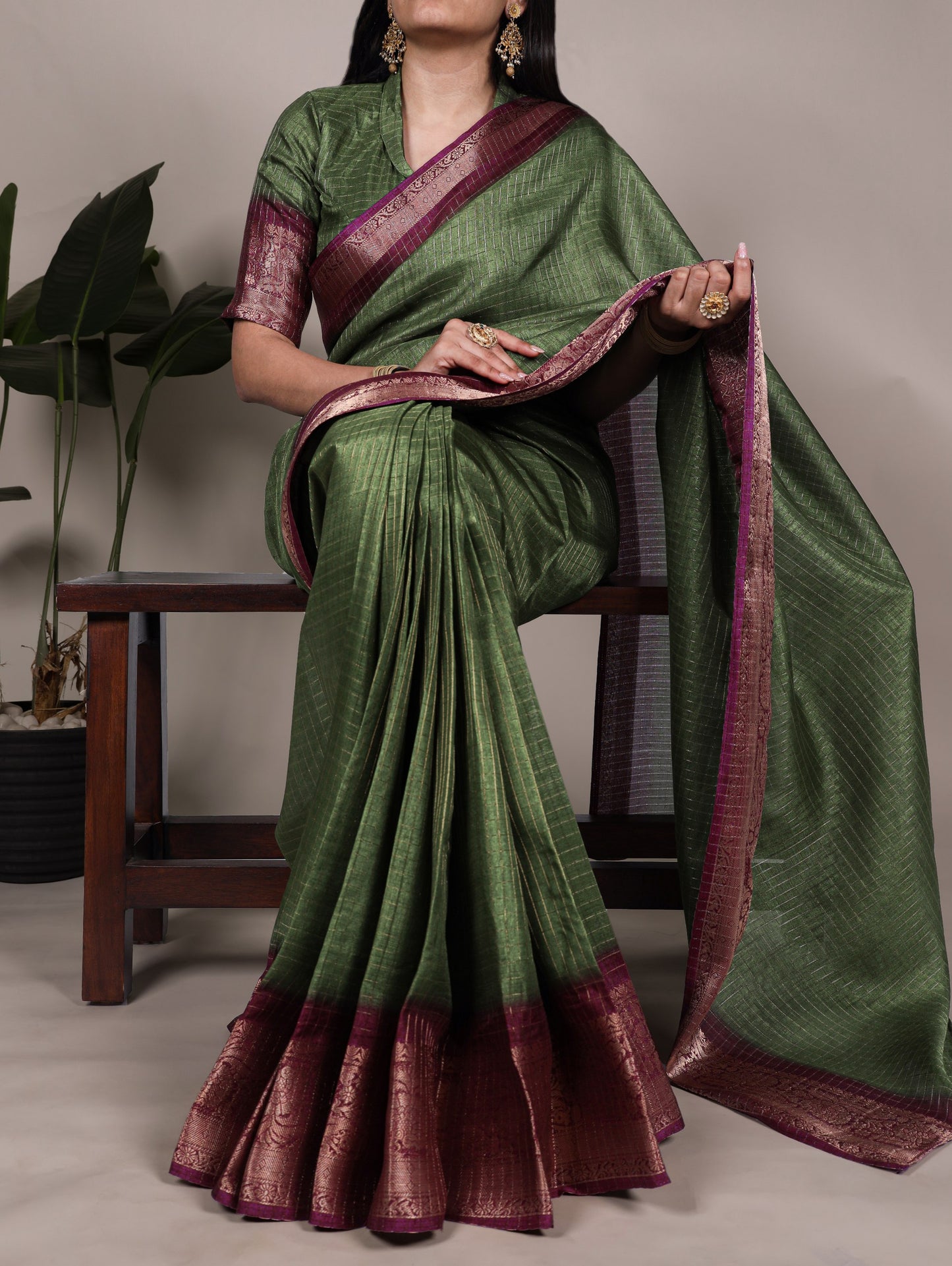Mysore Dola Silk Chex Saree 7906
