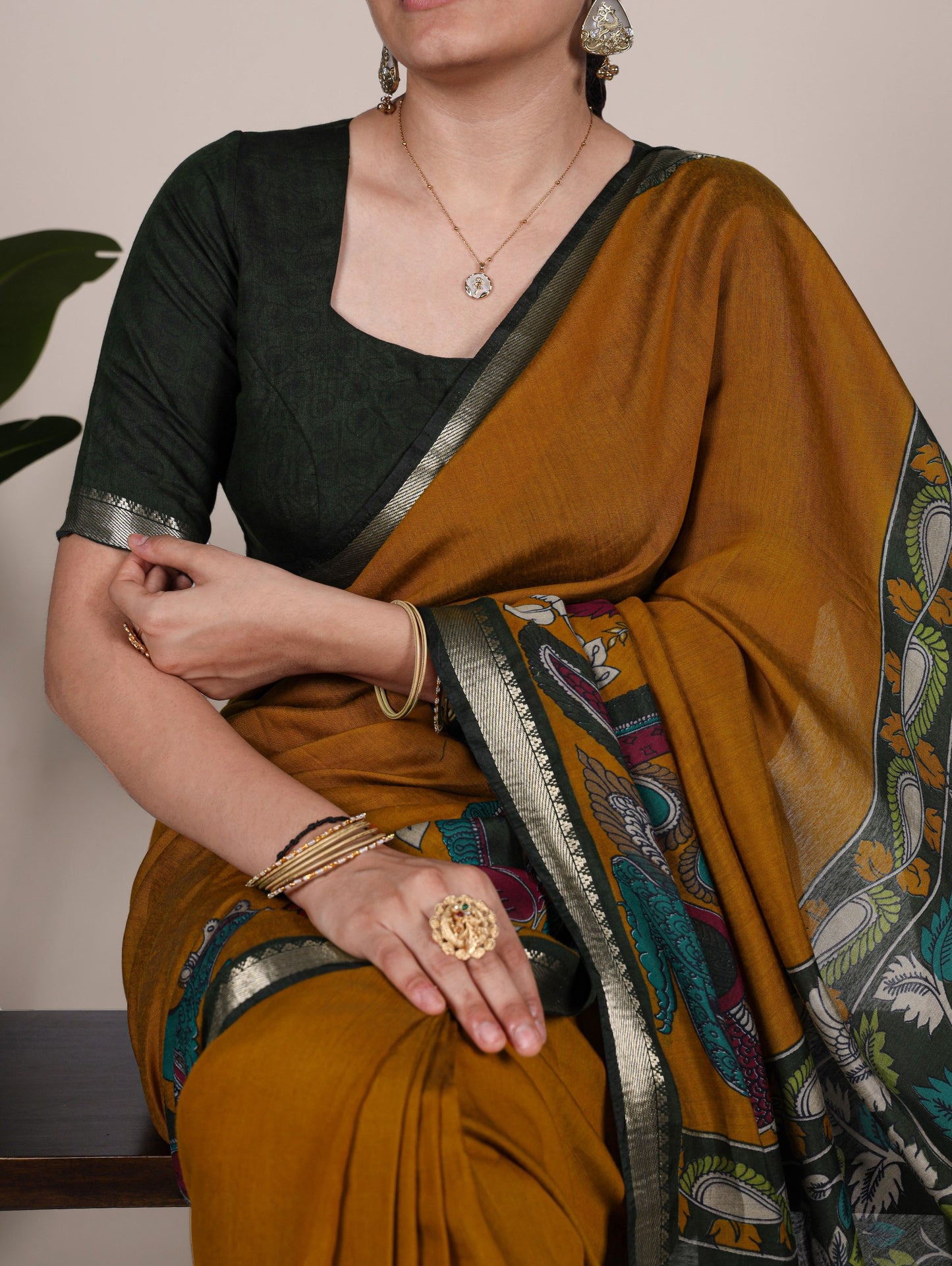Uniform Saree With Kalamkari Soft VIRANSHI