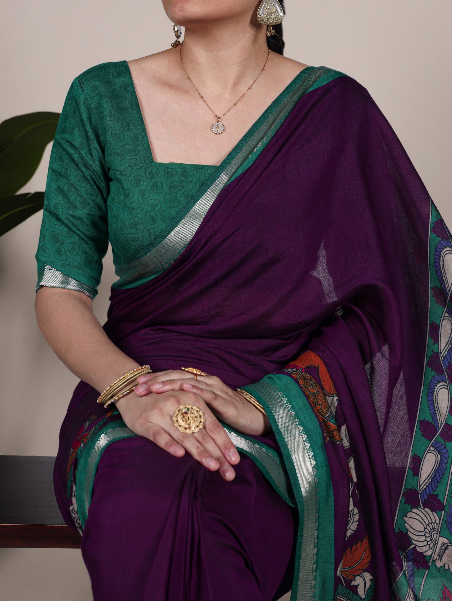 Uniform Saree With Kalamkari Soft VIRANSHI