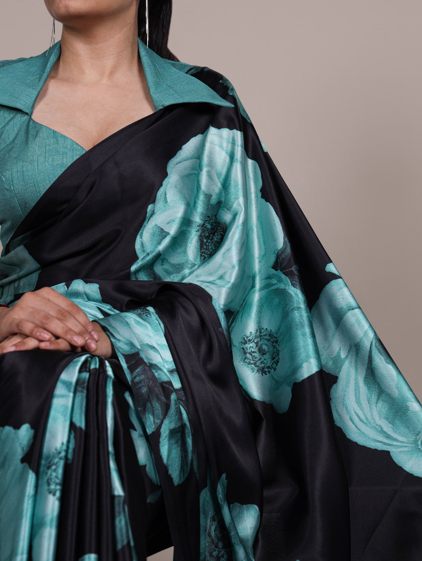 Soft Satin Silk Printed Saree 7027