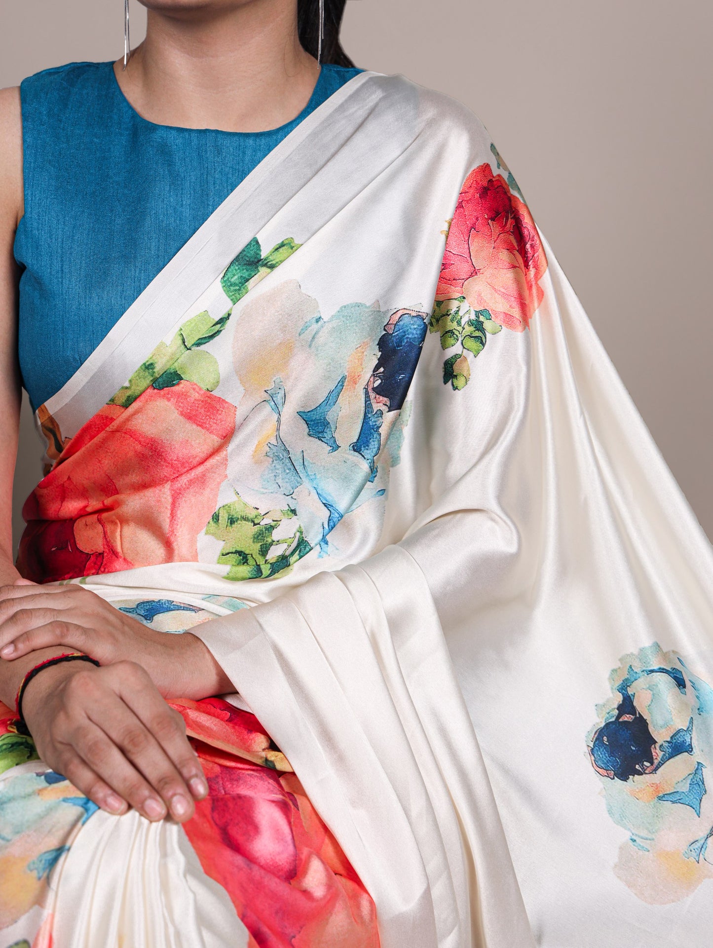 Soft Satin Silk Printed Saree 7027