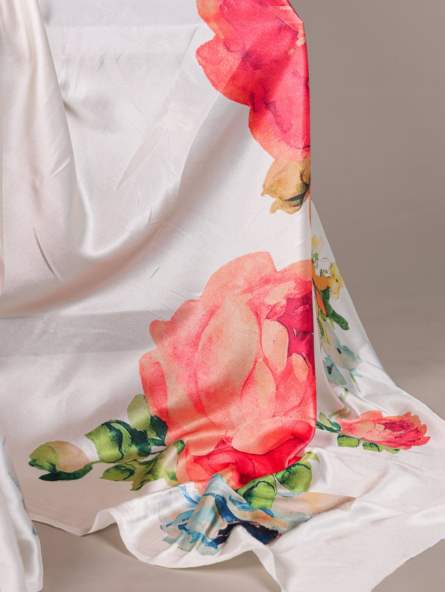 Soft Satin Silk Printed Saree 7027