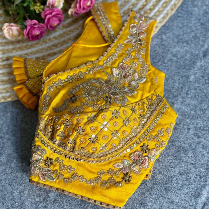 RTB04 — Beautiful heavy stars & beads work Sabyasachi neck bridal blouse