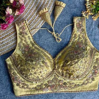 RTB04 — Beautiful heavy stars & beads work Sabyasachi neck bridal blouse