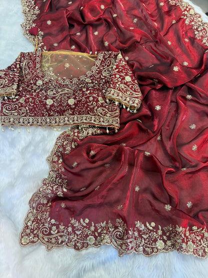 JP51 - Grand readymade blouse + saree combo