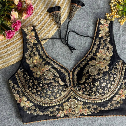 RTB04 — Beautiful heavy stars & beads work Sabyasachi neck bridal blouse