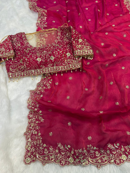 JP51 - Grand readymade blouse + saree combo
