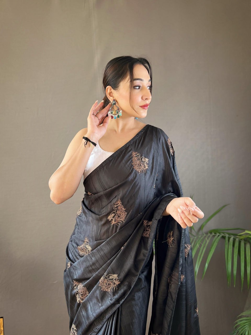 Soft Silk Embroidery Saree Amaya
