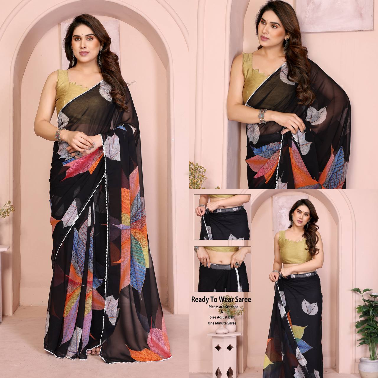 Soft Georgette Ready to Wear Saree RTW