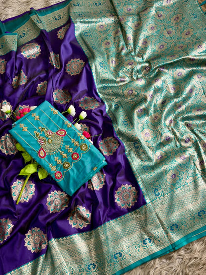 Banarasi Saree - Hand Work Blouse