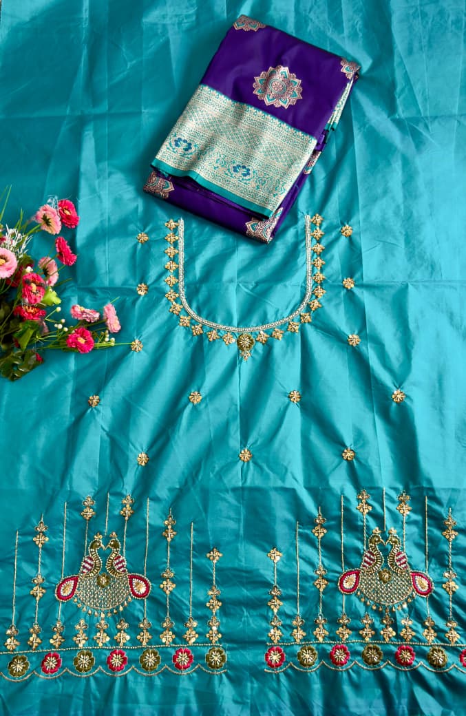 Banarasi Saree - Hand Work Blouse