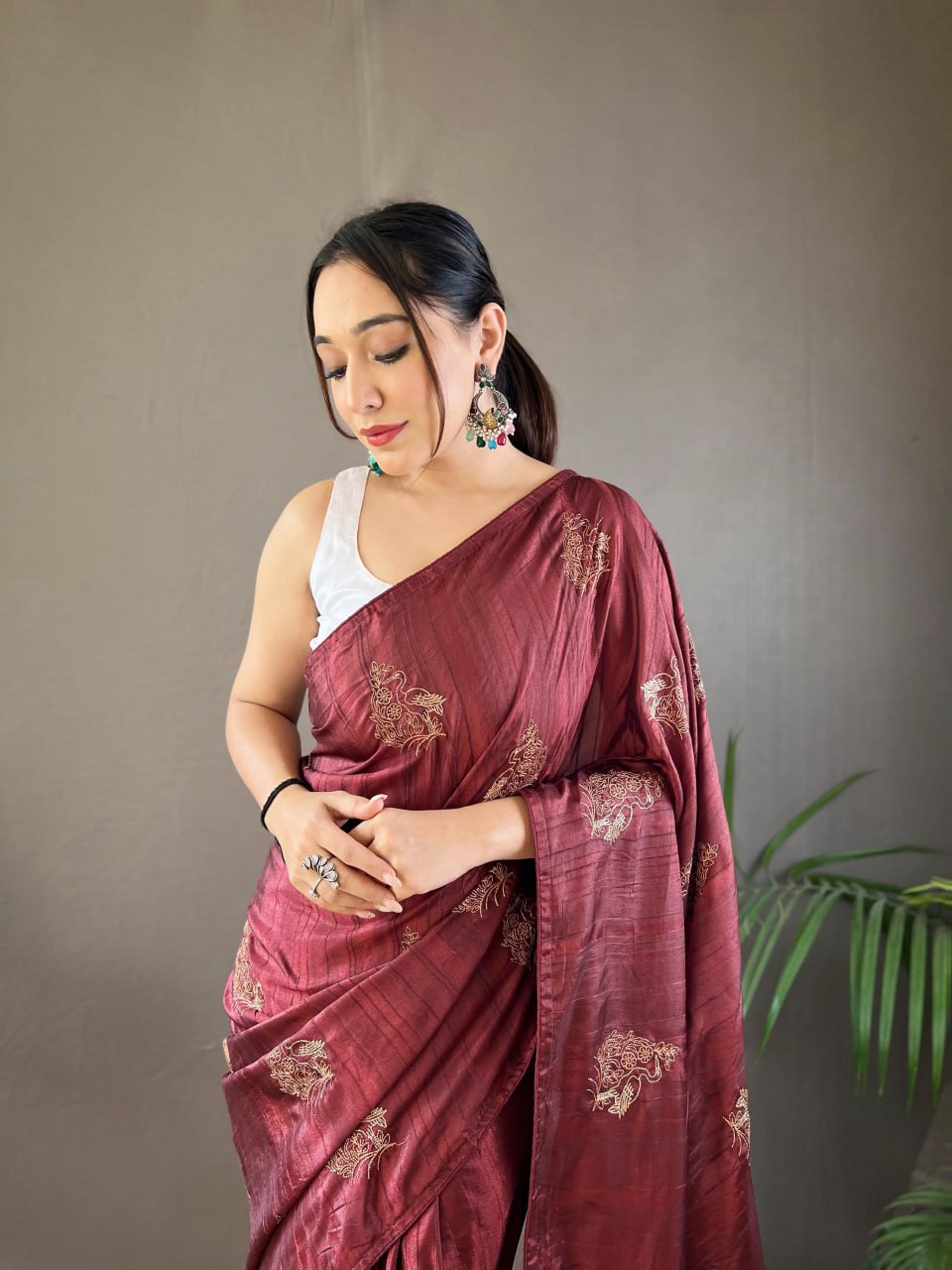 Soft Silk Embroidery Saree Amaya