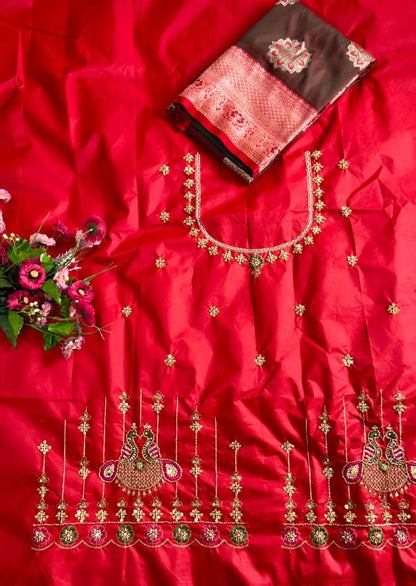 Banarasi Saree - Hand Work Blouse