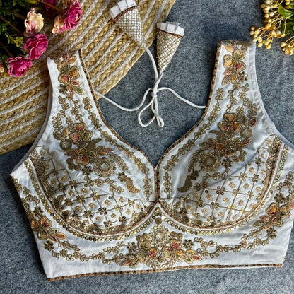 RTB04 — Beautiful heavy stars & beads work Sabyasachi neck bridal blouse