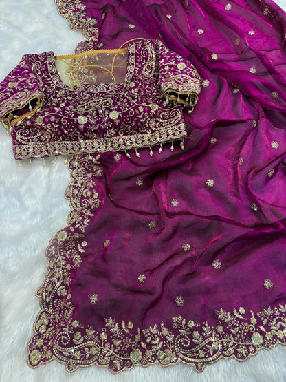 JP51 - Grand readymade blouse + saree combo