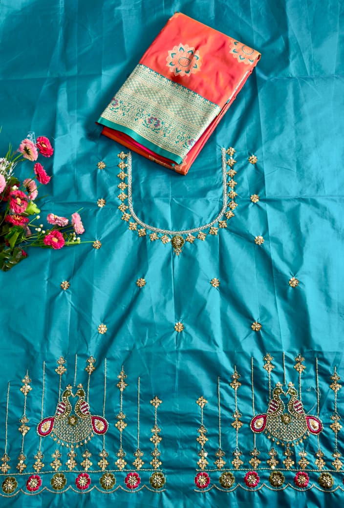 Banarasi Saree - Hand Work Blouse