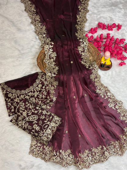 Shimari Fendy Silk Saree - Musafir