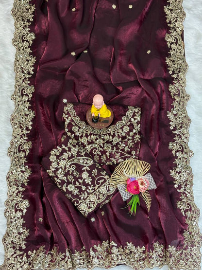 Shimari Fendy Silk Saree - Musafir