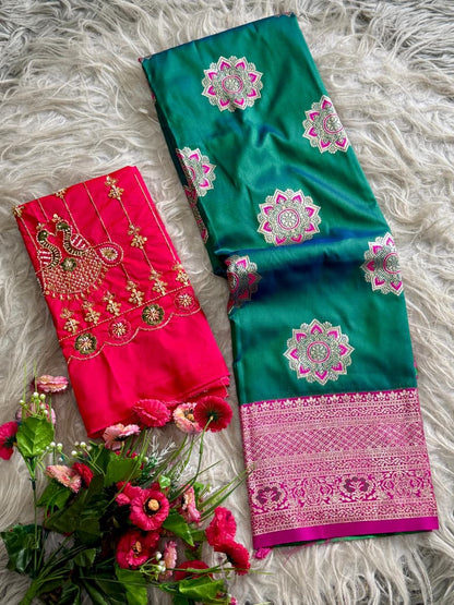 Banarasi Saree - Hand Work Blouse