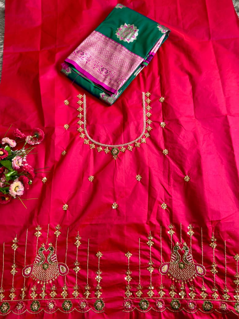 Banarasi Saree - Hand Work Blouse
