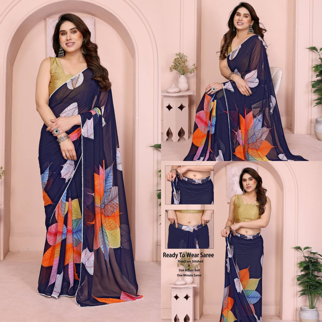 Soft Georgette Ready to Wear Saree RTW