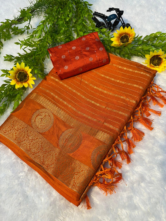 Mysore Dola Silk Saree - Elephant