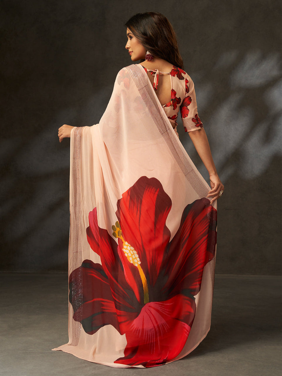 Floral Print Saree A91