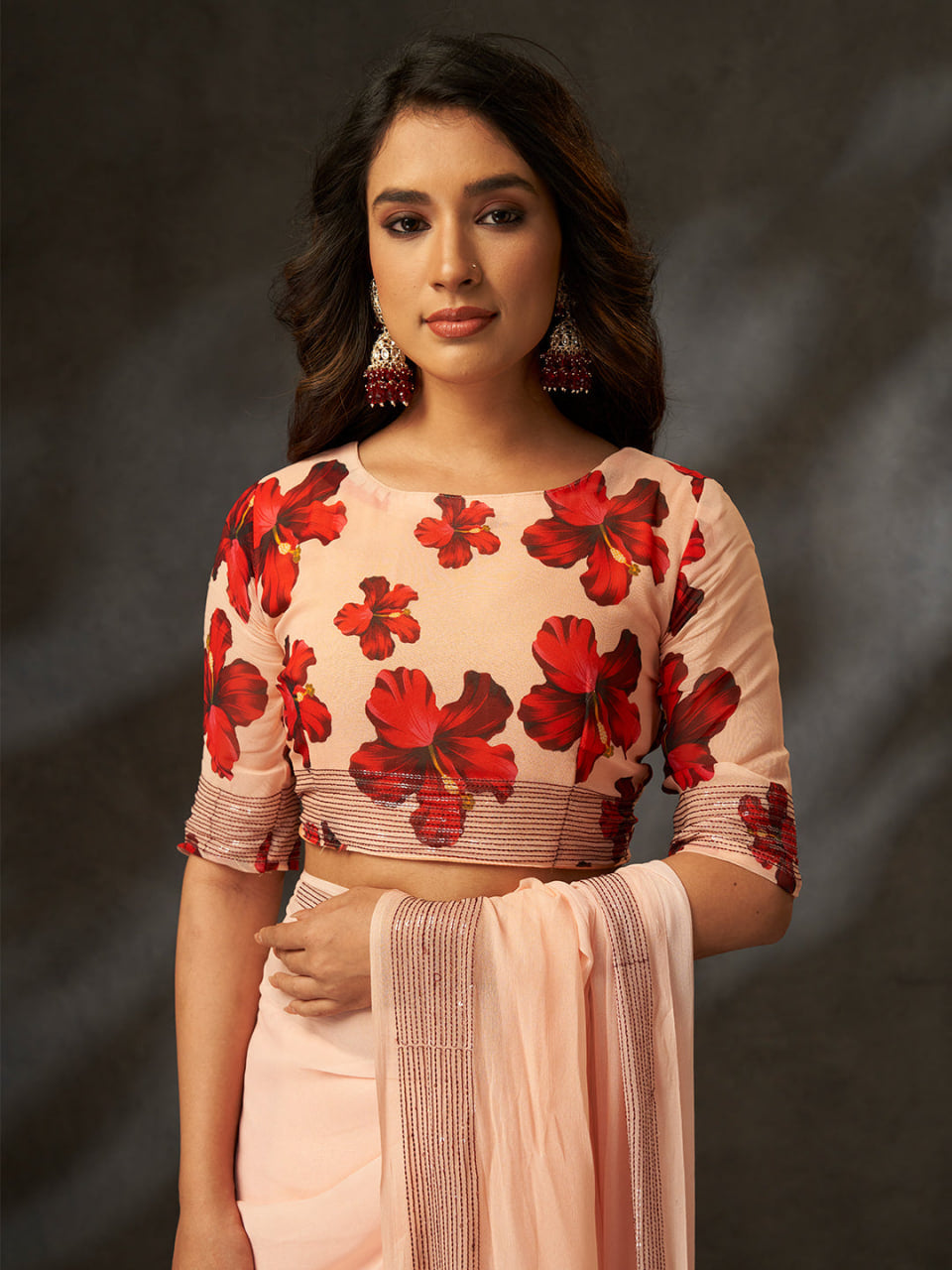 Floral Print Saree A91