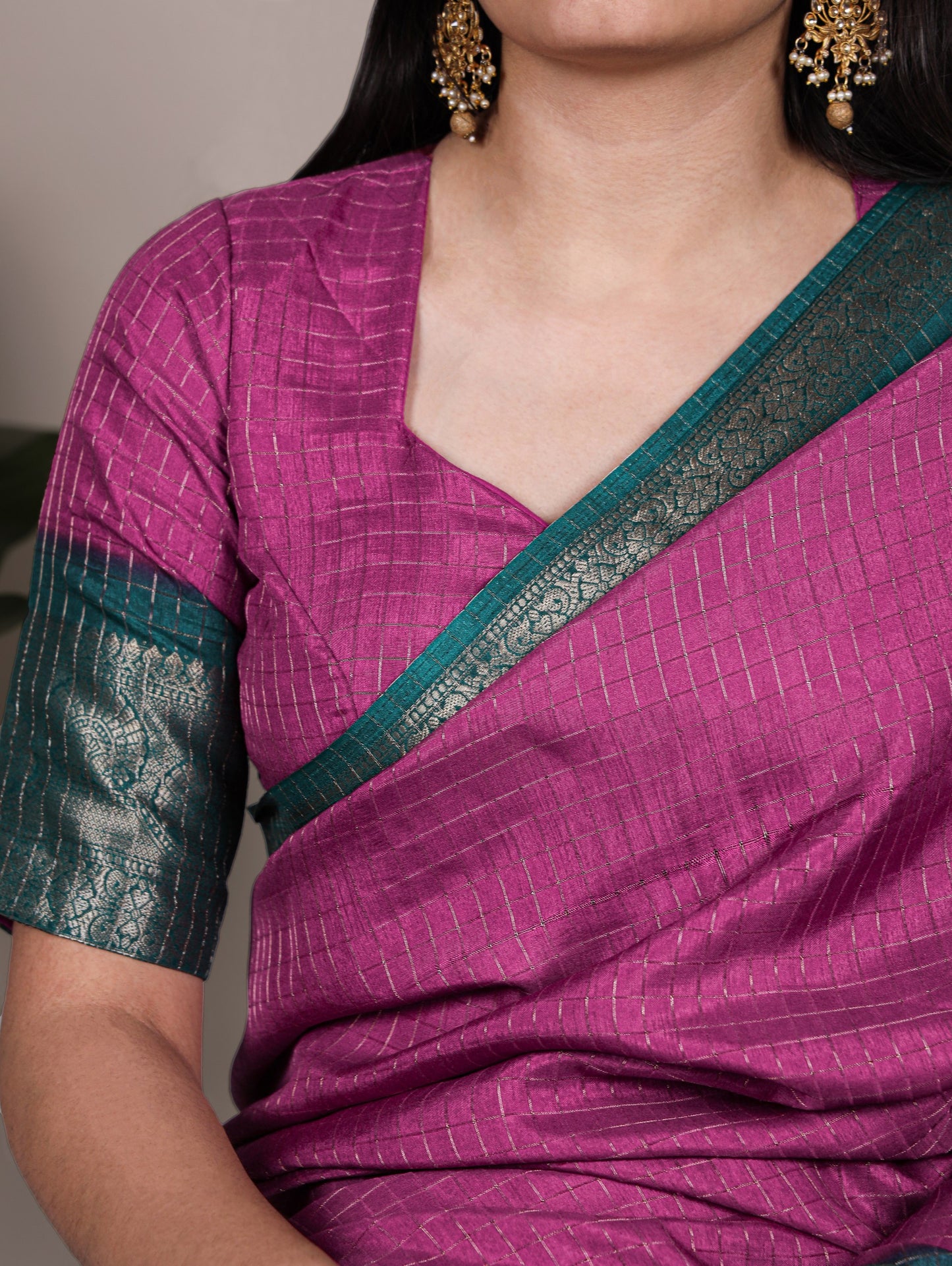 Mysore Dola Silk Chex Saree 7906