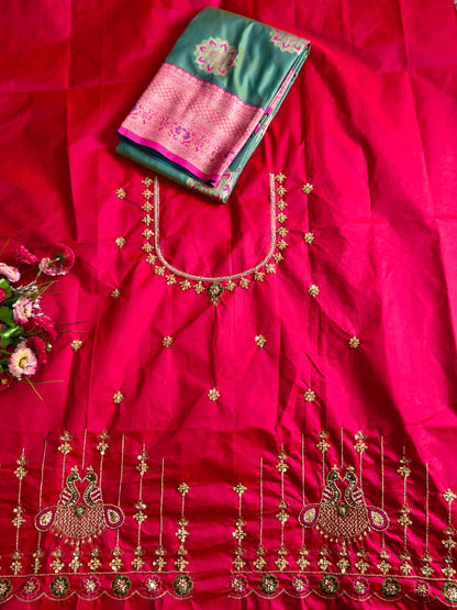 Banarasi Saree - Hand Work Blouse