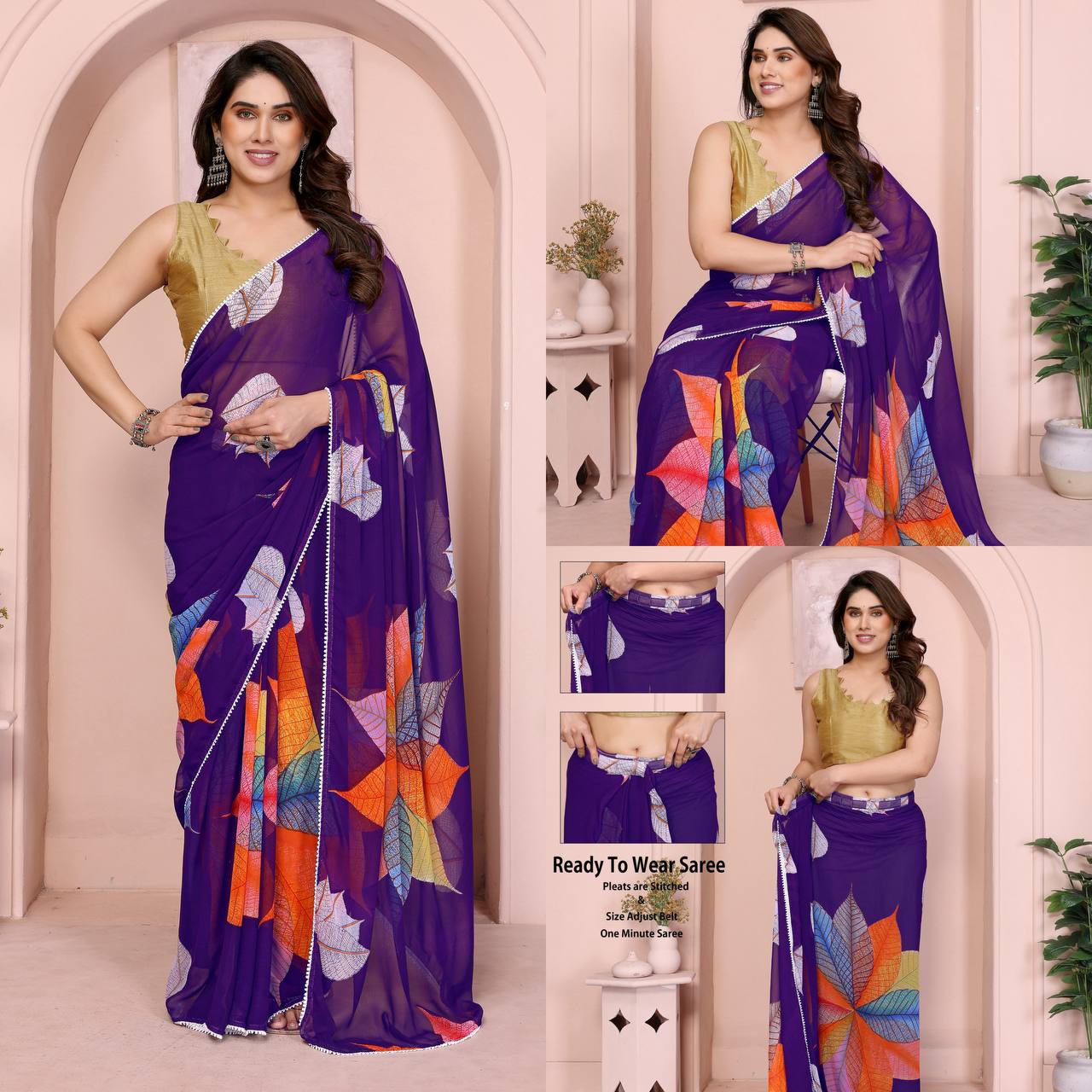 Soft Georgette Ready to Wear Saree RTW