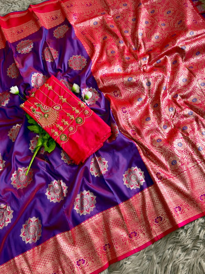 Banarasi Saree - Hand Work Blouse