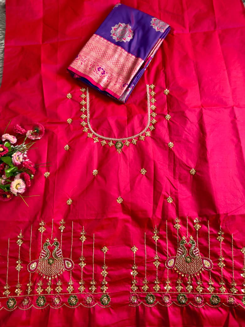 Banarasi Saree - Hand Work Blouse