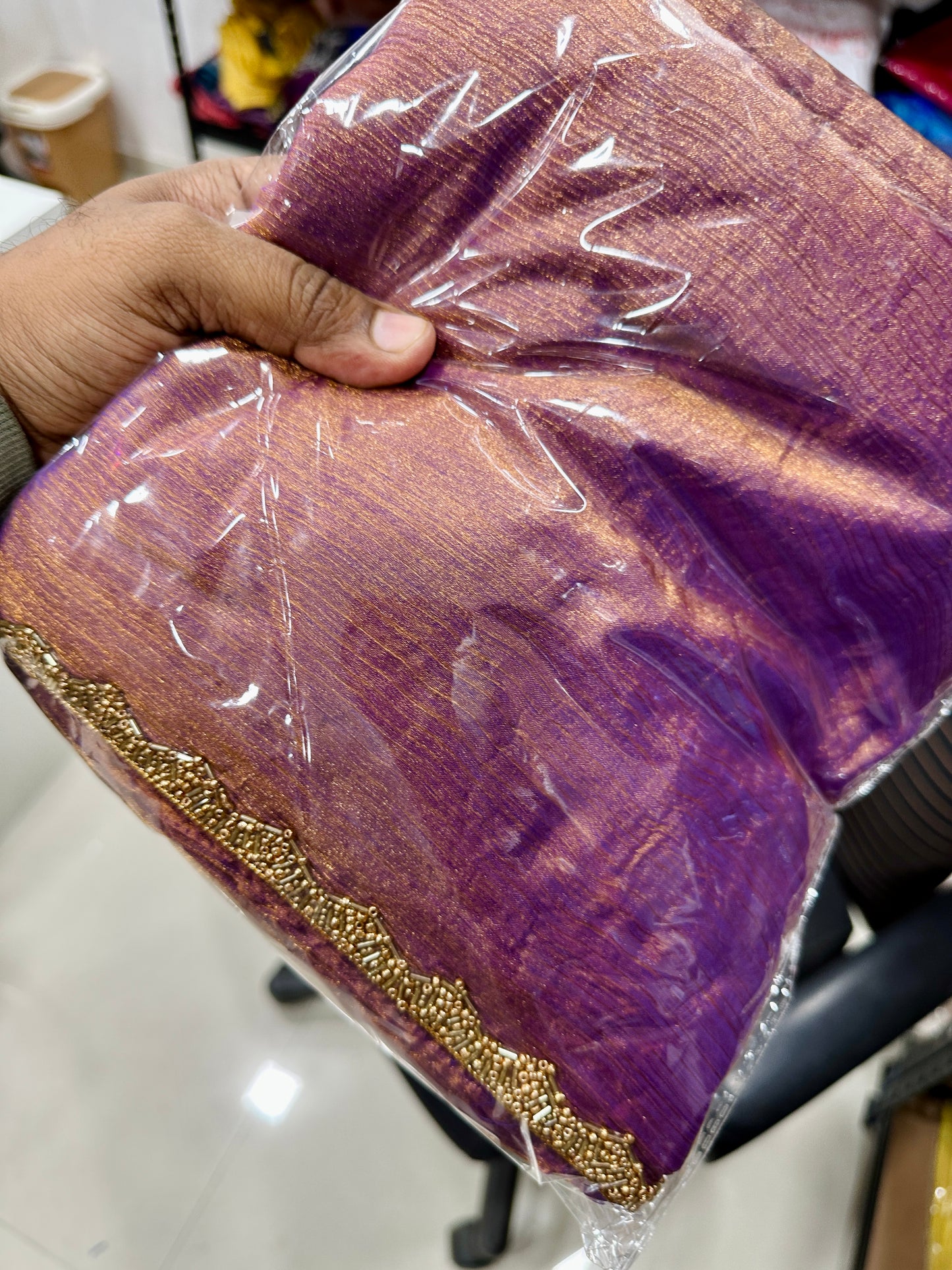 Shimmer tissue silk