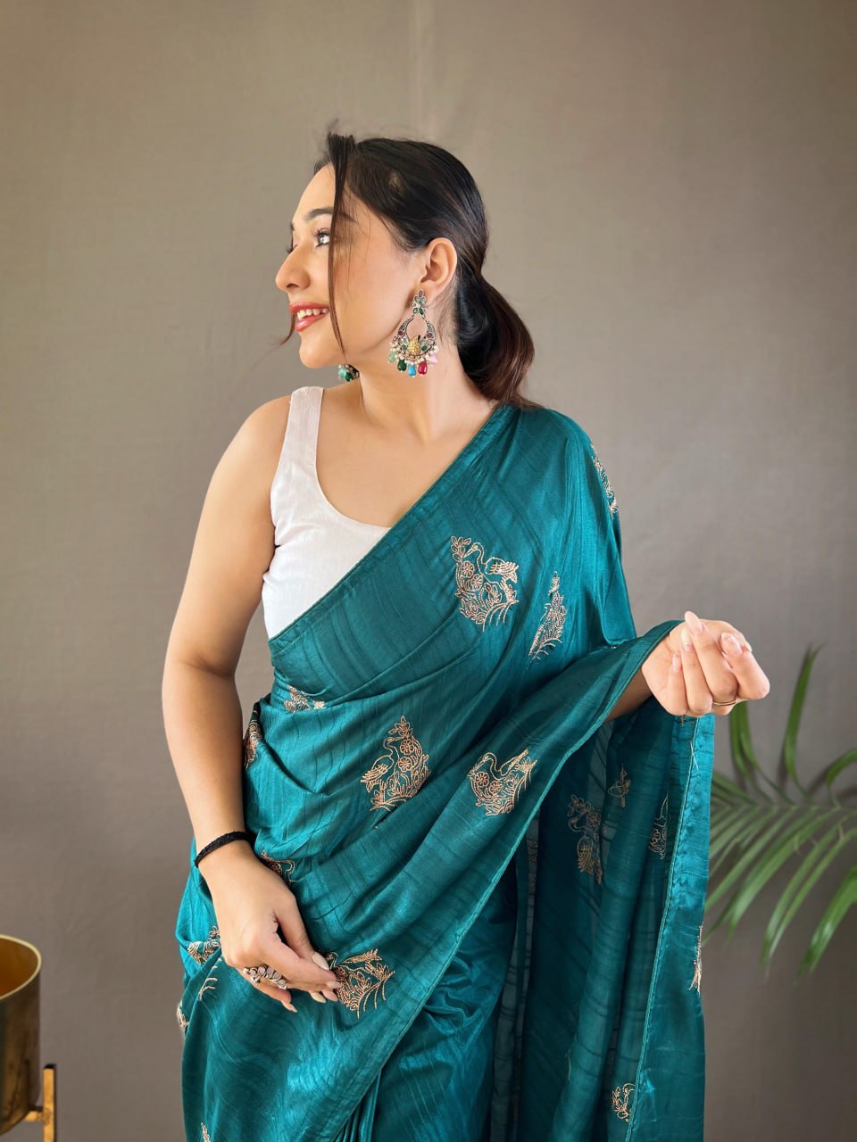 Soft Silk Embroidery Saree Amaya