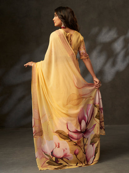 Floral Print Saree A91