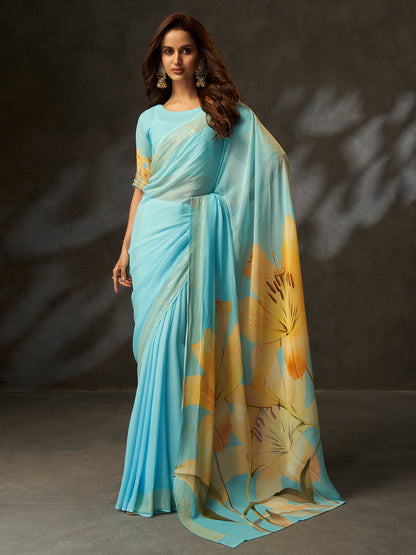 Floral Print Saree A91
