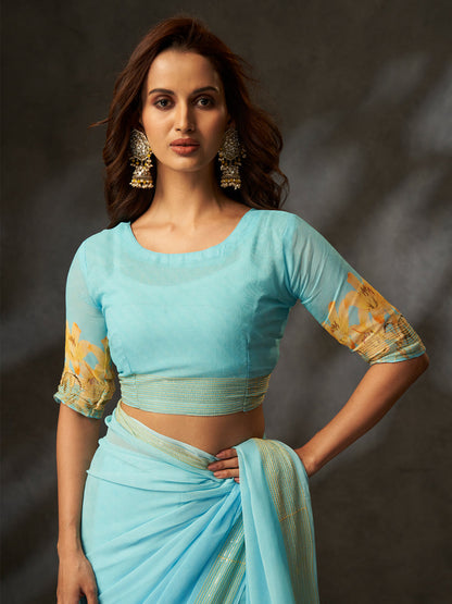 Floral Print Saree A91