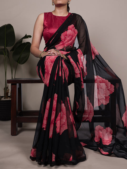 Soft Chiffon Printed Saree 7033