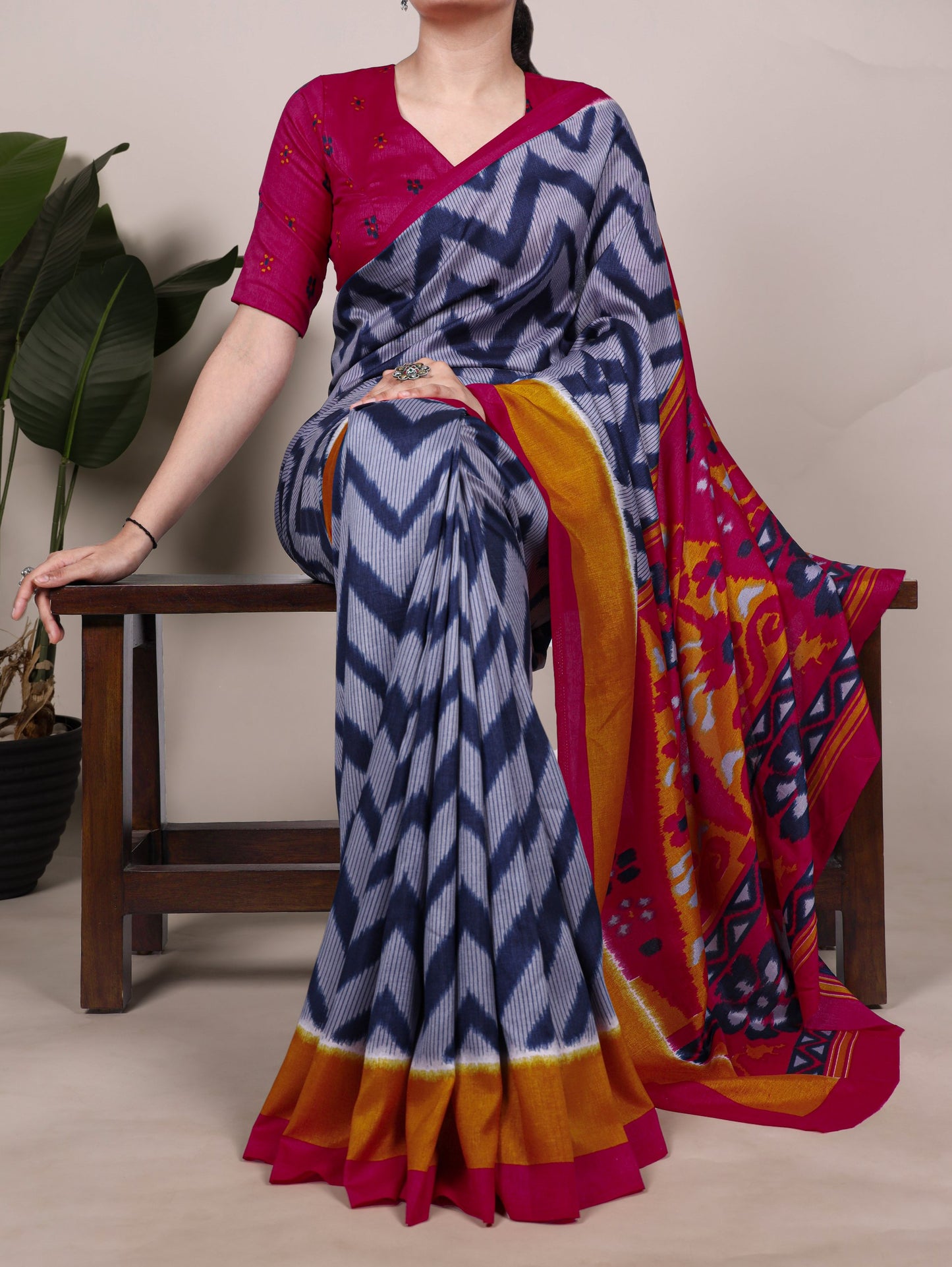 Soft Tasar Silk Uniform Saree 7043